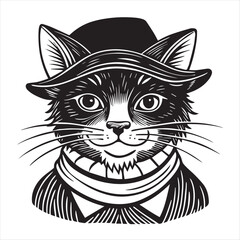 cat silhouette vector style