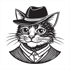 cat silhouette vector style