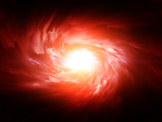 Red Blurred Swirl in the Clouds