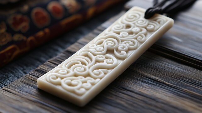 Jade plaque with auspicious cloud patterns