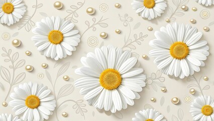 Obraz premium seamless pattern with camomiles