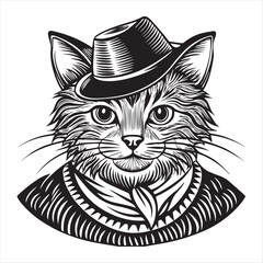 cat silhouette vector style