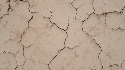 Fototapeta premium A close-up of cracked and dry earth during an extreme drought