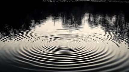 Fototapeta premium Calm ripples on a still lake reflecting trees