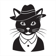 cat silhouette vector style