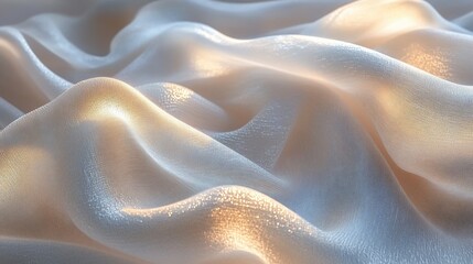Soft, flowing fabric in warm light, elegant texture background