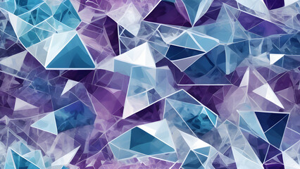 Abstract Crystal Geometry – Shattered Glass Effect, Futuristic Design, and Vibrant Polygonal Art