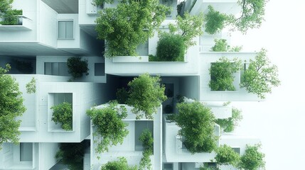 Fototapeta premium Modern Architectural Design with Greenery Integration Concept