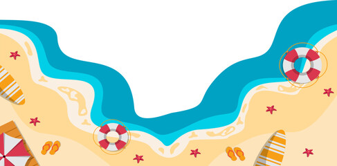 Summer Beach Corner Border