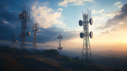 An interconnected network of telecommunications services and infrastructure digital services. Global connectivity and technology integration
