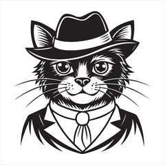 cat silhouette vector style