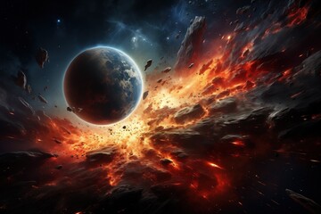 Obraz premium Asteroid attack