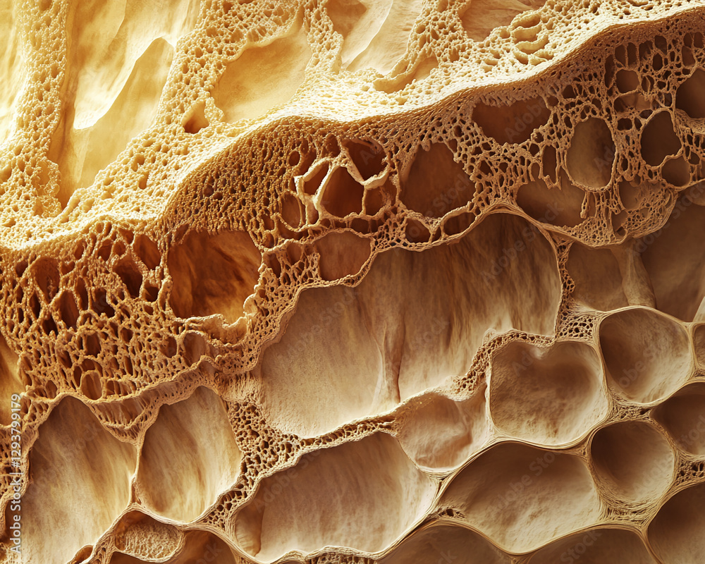 Poster Close-up of intricate textures and patterns formed by the natural layers and honeycomb structure, representing organic form, flow, and complexity.