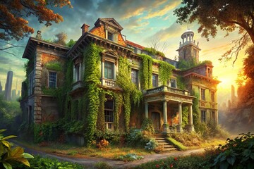 Fototapeta premium Abandoned Presidential Mansion: Urban Exploration Photography