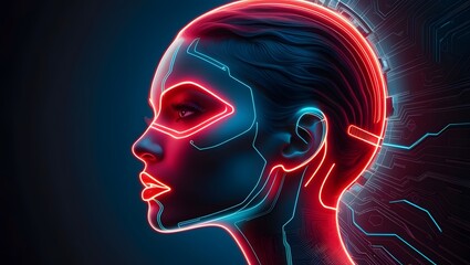 Futuristic Cybernetic AI Woman
