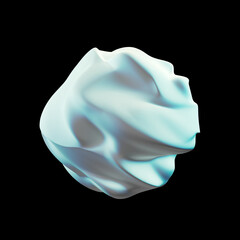Abstract shape isolated on black background. 3d illustration.