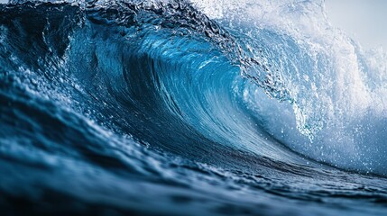 Blue ocean water wave