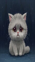 Gato con l&aacute;grimas en los ojos