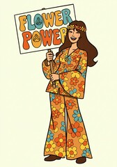 Retro Flower Power Illustration