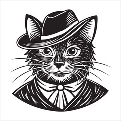 cat silhouette vector style