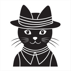 cat silhouette vector style