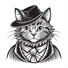 cat silhouette vector style