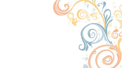 Pastel Swirls Abstract Floral Design Background