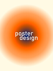 Orange and Blue abstract gradient poster background illustration