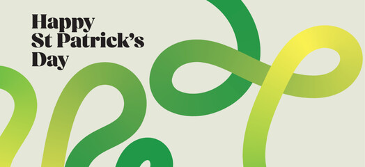 Abstract trendy doodle lines. Irish St Patrick's Day squiggle design elements