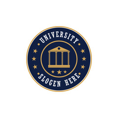 Prestigious University Excellence in Education, Innovation, and Leadership for a Brighter Future Badge Design Logo Icon Vector