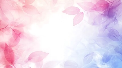 Obraz premium Delicate Pastel Leaves Frame White Background