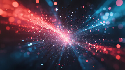 Obraz premium Red and blue swirling light forming a galaxy effect