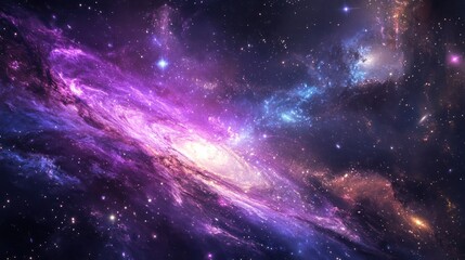 Fototapeta premium Colorful spiral galaxy in deep space. Possible use Background image for astronomy or science fiction related projects