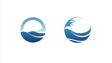 Vector water wave icon and logo template