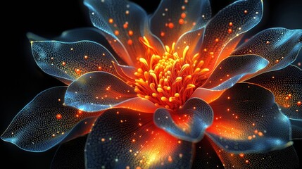 Obraz premium Glowing Digital Flower Designs in Captivating Abstract Composition