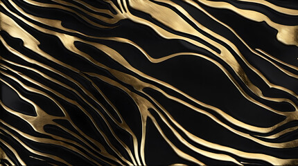 Luxurious black and gold abstract wave texture