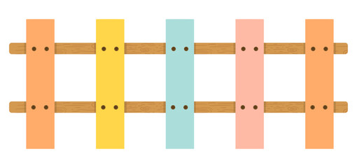 Colorful Wooden Fence - Cute Pastel Picket Fence 