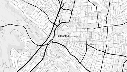 Obraz premium Minimalist Bielefeld Street Map with Labels and Neighborhoods