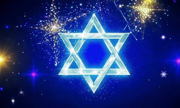 star of david on blue background. generative ai