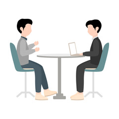 Business Meeting Illustration, Office Discussion Vector, Teamwork Brainstorming Clipart