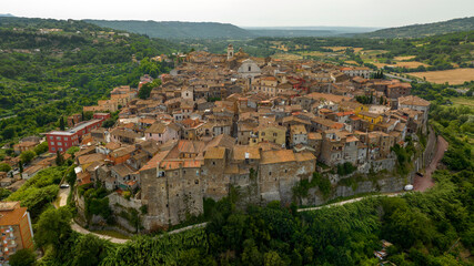 Fototapeta premium Aerial view of the historic center of Orte, in the province of Viterbo, Italy.