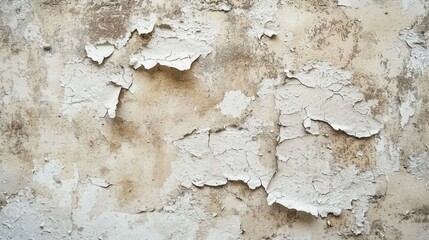 Obraz premium Peeling White Paint on Textured Wall in Need of Repair and Restoration