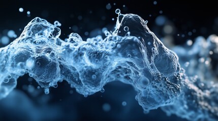 Artistic presentation of water molecule structure