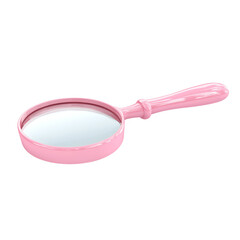 3D pink magnifying glass illustration