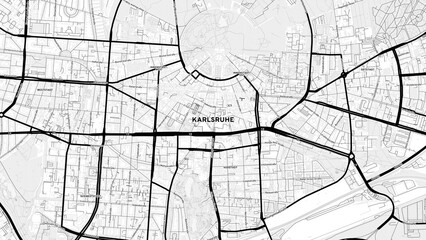 Obraz premium Minimalist Karlsruhe Street Map with Labels and Neighborhoods
