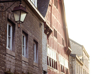 Cozy houses in a small town with charming rooftops