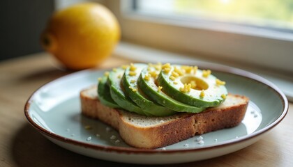 Fresh Avocado Toast with Zest Healthy Eating Against Teal Background