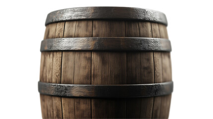 Fototapeta premium Vintage Wooden Barrel Dark Brown Rustic Texture 3d old oak isolated on transparent background