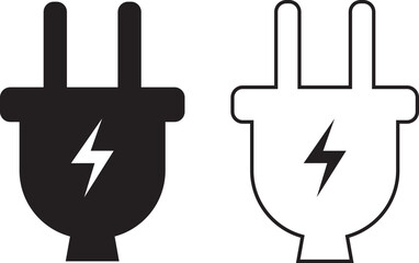 Vector electric plug flat icon. Vector pictograph style is a flat symbol electric plug icon on a white background.