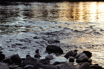 River with stones.  nature landscapes and serene outdoor scenes.
